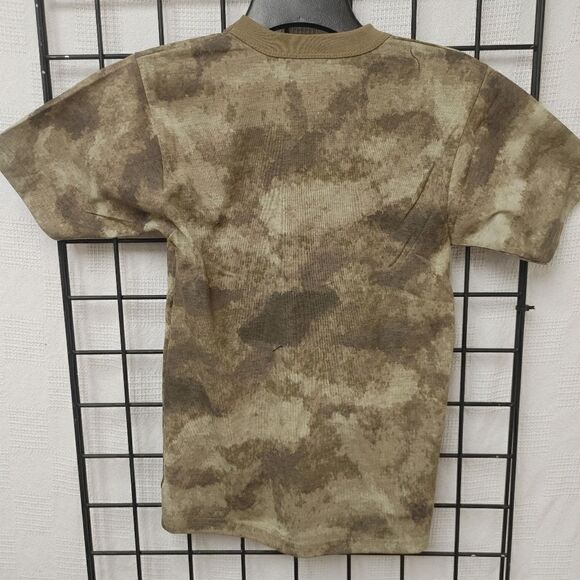 ROTHCO MEN'S BROWN  CAMOFLAGE T SHIRT WITH CONTRASTING KNIT COLLAR. - Picture 7 of 7